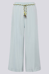 BRAIDED DRAWSTRING WIDE LYOCELL TROUSERS