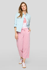 LIGHT WASH DENIM BUTTON-UP SHIRT