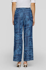 ALL-OVER PRINT WIDE LEG LYOCELL TROUSERS