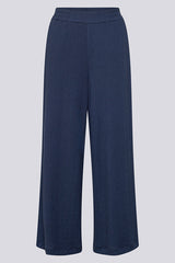 ELASTICATED WAISTBAND WIDE-LEG TROUSERS