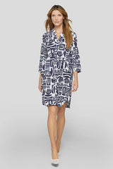 GRAPHIC ALL-OVER PRINT LOOSELY CUT DRESS