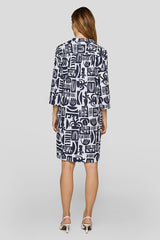 GRAPHIC ALL-OVER PRINT LOOSELY CUT DRESS