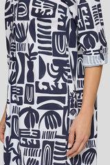 GRAPHIC ALL-OVER PRINT LOOSELY CUT DRESS