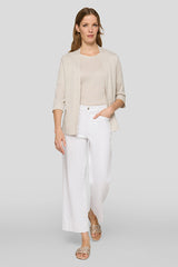 3/4 SLEEVE OPEN-FRONT CARDIGAN