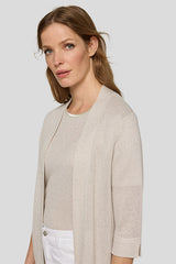 3/4 SLEEVE OPEN-FRONT CARDIGAN
