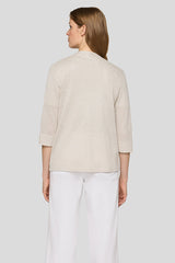 3/4 SLEEVE OPEN-FRONT CARDIGAN