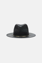 RAME BLACK WOVEN FEDORA HAT