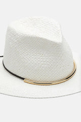 RAME WHITE WOVEN FEDORA HAT