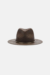 RAME BROWN WOVEN FEDORA HAT
