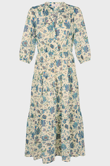 ELYSEE FOLIAGE PRINT WAISTED MAXI DRESS