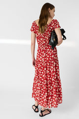 RIFKA FLOWERS LONG PLEATED DRESS