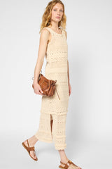 PRUDENCE WAISTED MAXI CROCHET DRESS