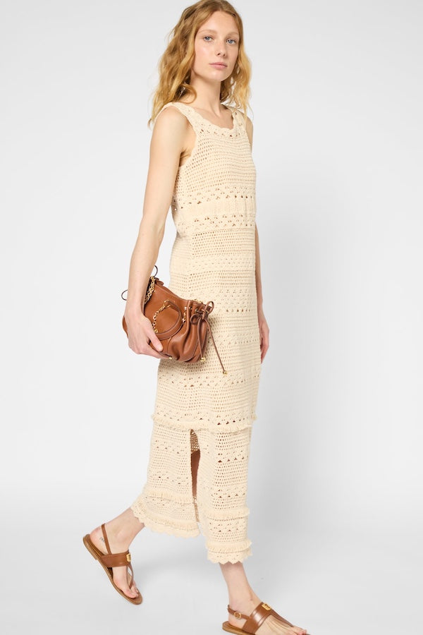 PRUDENCE WAISTED MAXI CROCHET DRESS