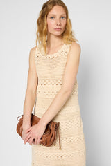 PRUDENCE WAISTED MAXI CROCHET DRESS