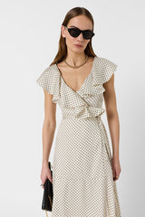 RIKA LONG WRAP POLKA DOTS DRESS