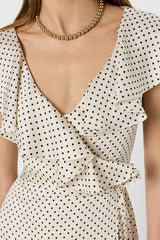 RIKA LONG WRAP POLKA DOTS DRESS