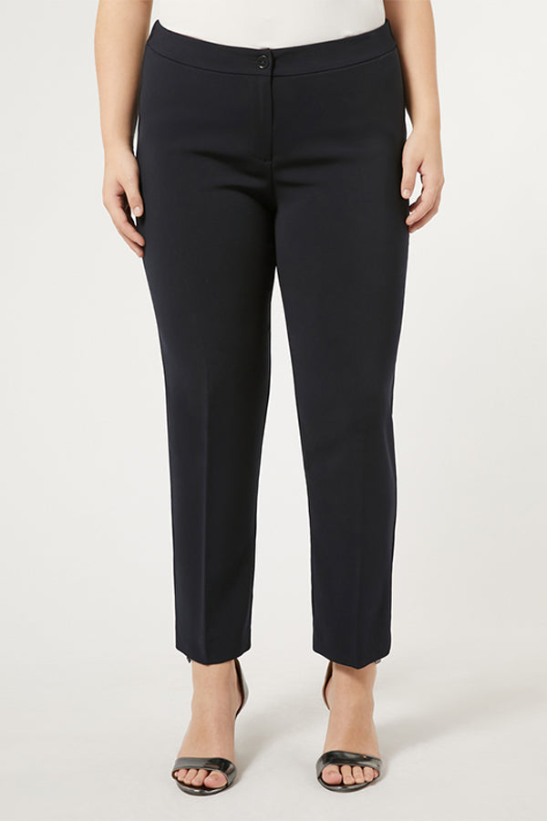 REGGINA NAVY STRETCH CADY TROUSERS