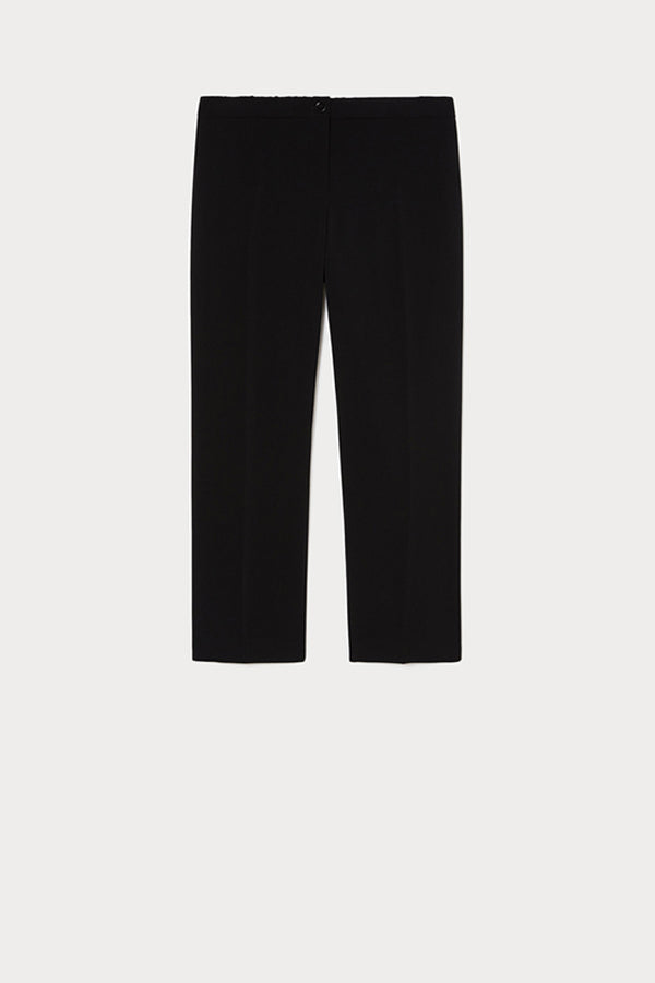 REGGINA BLACK STRETCH CADY TROUSERS