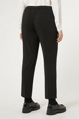 REGGINA BLACK STRETCH CADY TROUSERS