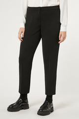 REGGINA BLACK STRETCH CADY TROUSERS