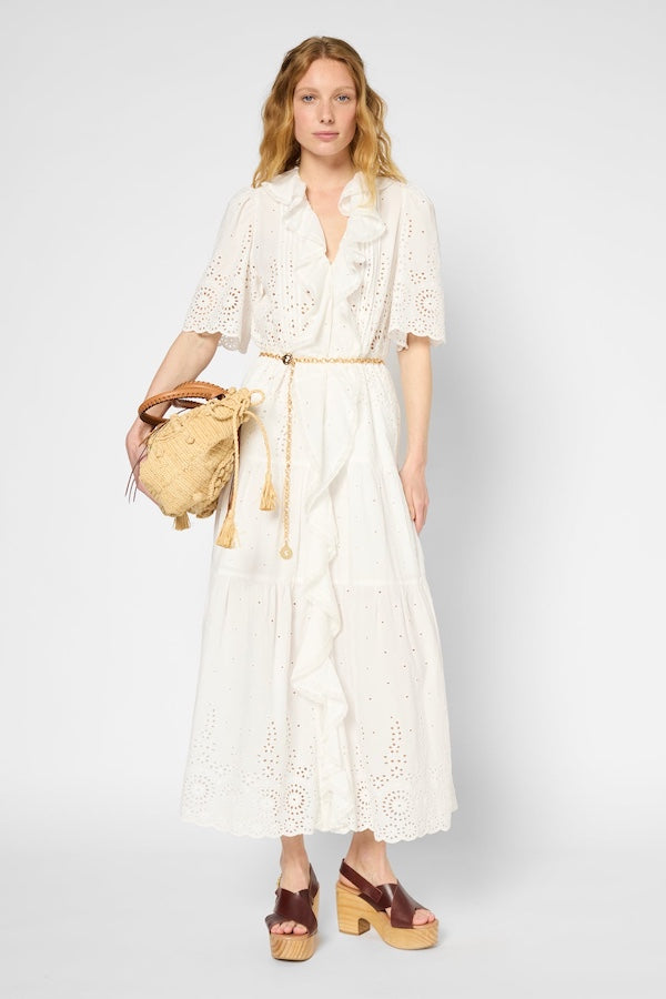 PILAR LONG RUFFLED DRESS