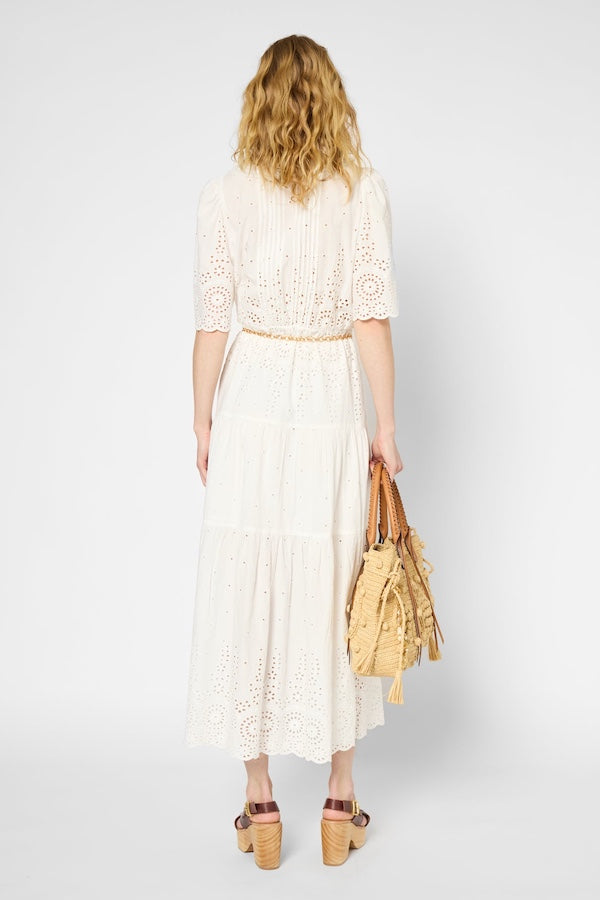 PILAR LONG RUFFLED DRESS