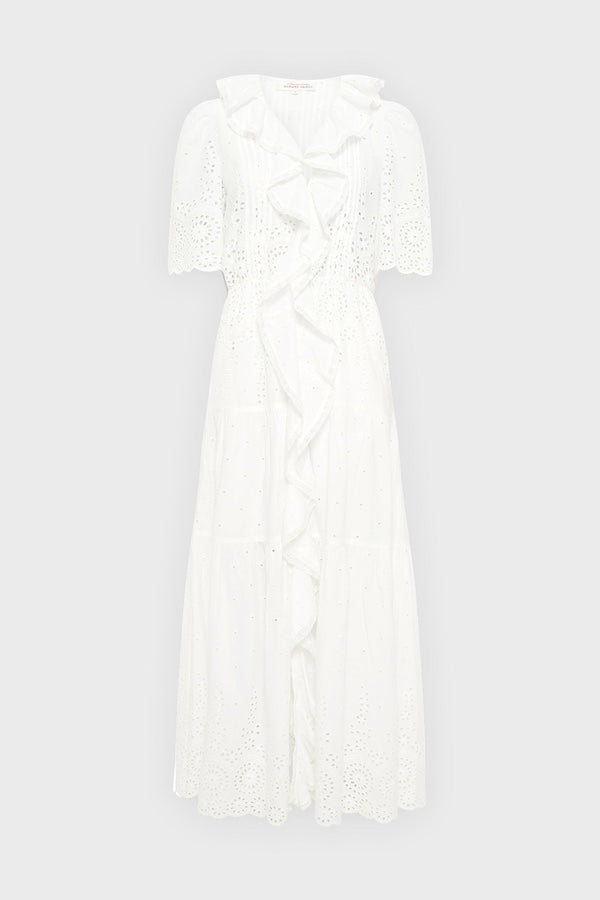 PILAR LONG RUFFLED DRESS