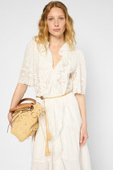PILAR LONG RUFFLED DRESS