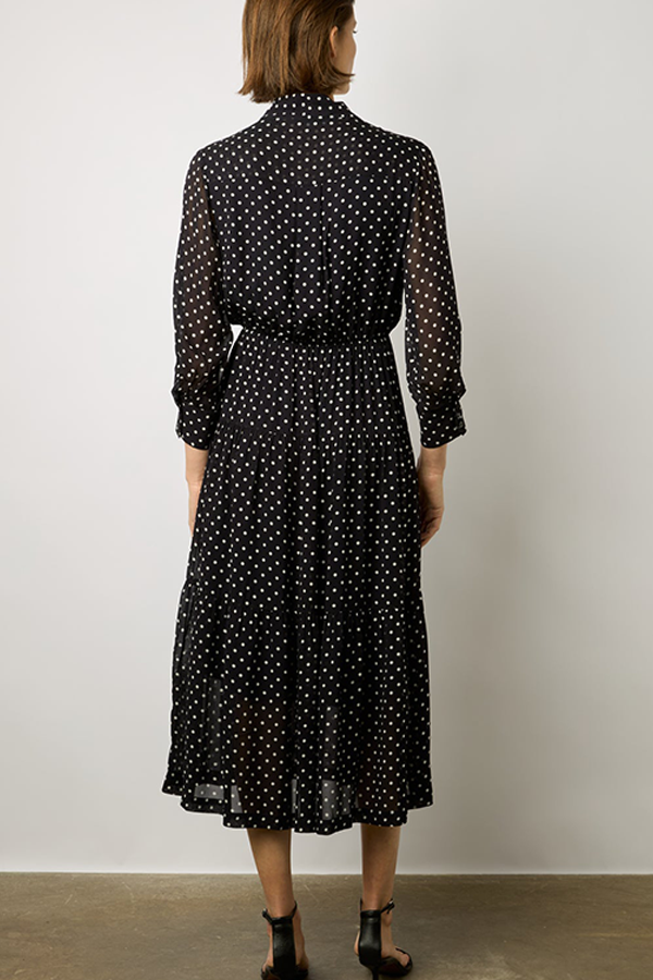 ELDA BUTTONED POLKA-DOT DRESS