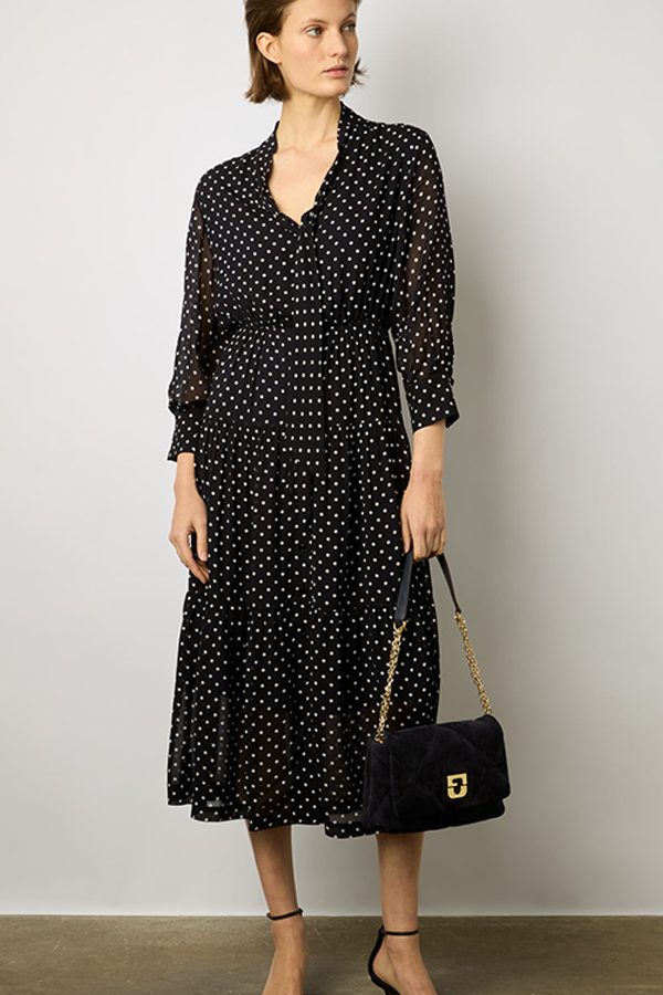 ELDA BUTTONED POLKA-DOT DRESS