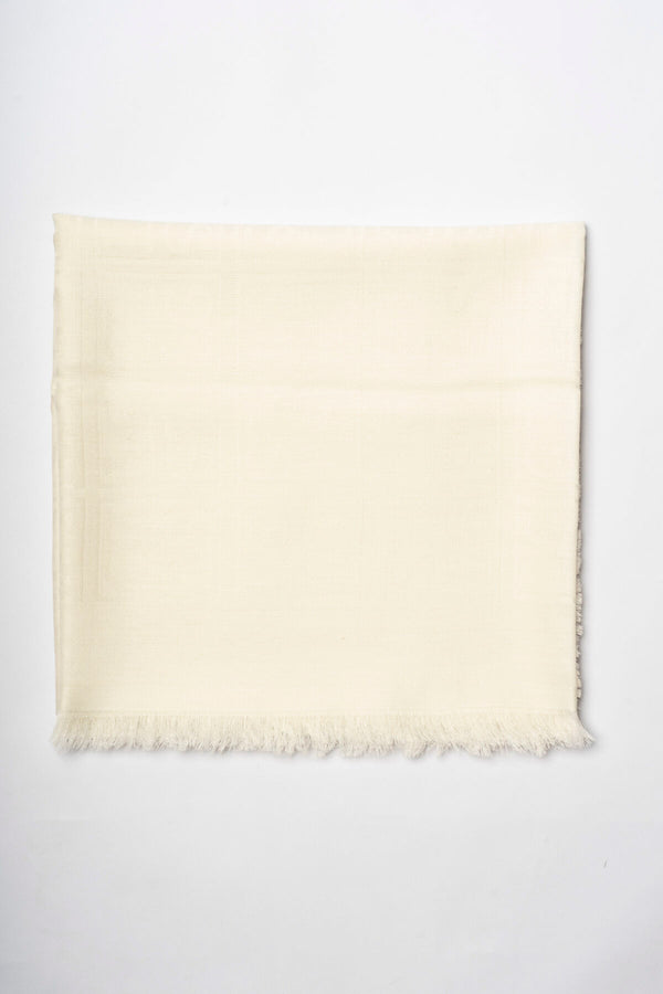 ROMANZO H WHITE  WOOL SILK-BLEND SCARF