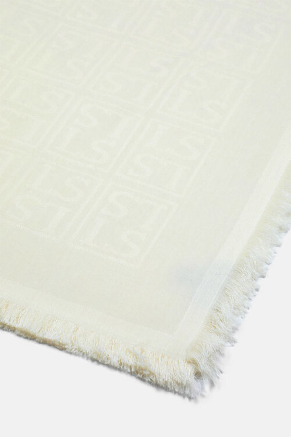 ROMANZO H WHITE  WOOL SILK-BLEND SCARF