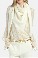 ROMANZO H WHITE  WOOL SILK-BLEND SCARF