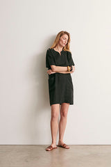 ROSIER BLACK LINEN DRESS