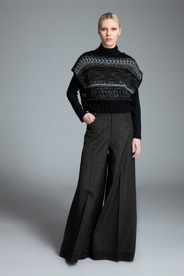 MIXED PATTERNS KNITTED PONCHO