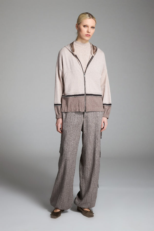 LIGHT BROWN WIDE-LEG TROUSERS