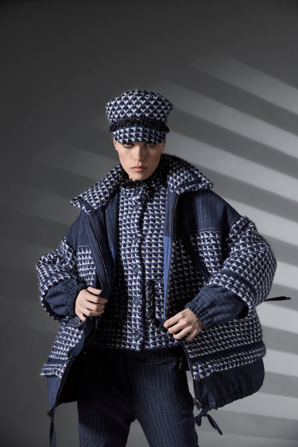 BLACK WHITE HOUNDSTOOTH JACKET