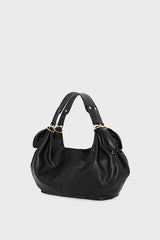 LE MINI KATE BLACK LEATHER HANDBAG