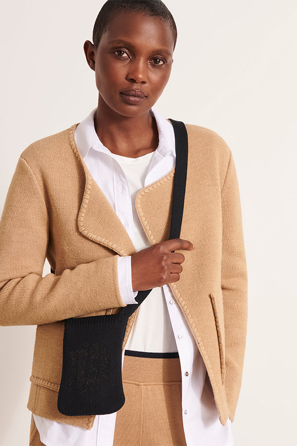SACCOCHETTE JACQUARD KNIT SHOULDER BAG