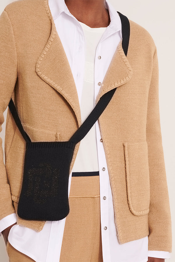 SACCOCHETTE JACQUARD KNIT SHOULDER BAG
