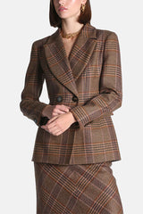 SAGARI TARTAN CHECKED WOOL BLAZER
