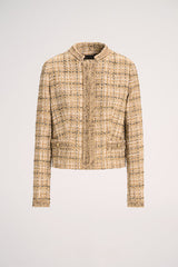 SAGGI BEIGE CROPPED WOVEN COTTON JACKET