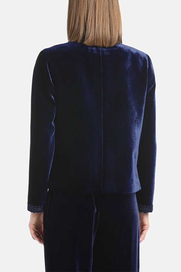 SAIA BLUE ELEGANT VELVET JACKET