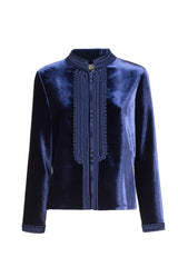 SAIA BLUE ELEGANT VELVET JACKET