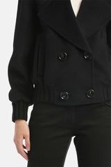 SAMBAS BLACK CROPPED DOUBLE-BREASTED JACKET