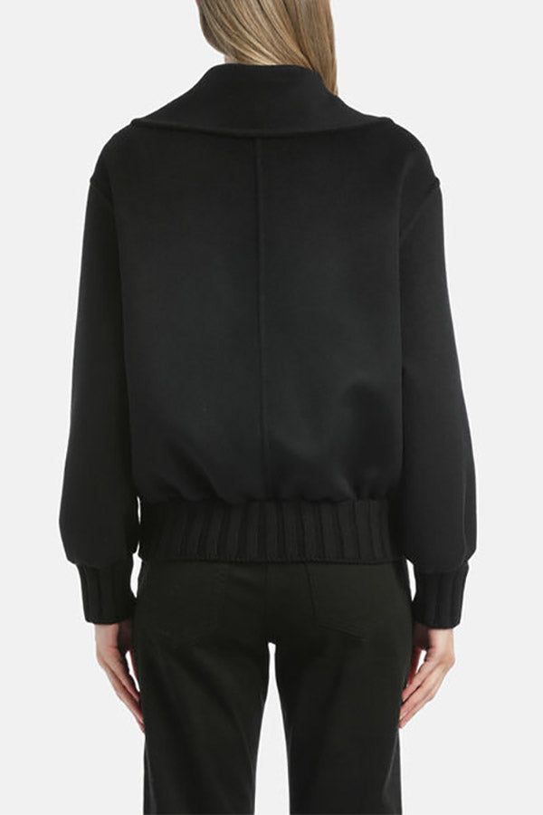 SAMBAS BLACK CROPPED DOUBLE-BREASTED JACKET