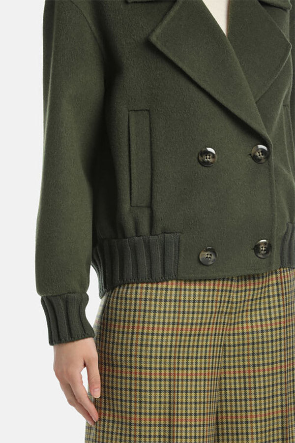 SAMBAS GREEN CROPPED DOUBLE-BREASTED JACKET