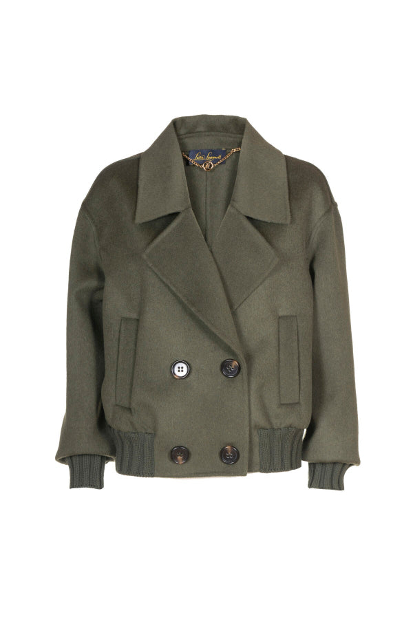 SAMBAS GREEN CROPPED DOUBLE-BREASTED JACKET