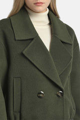 SAMBAS GREEN CROPPED DOUBLE-BREASTED JACKET
