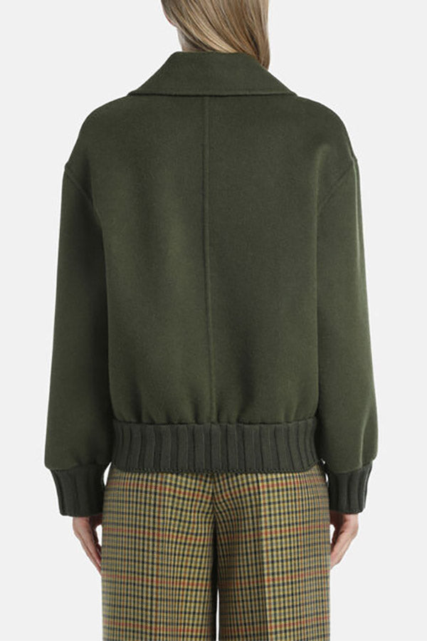 SAMBAS GREEN CROPPED DOUBLE-BREASTED JACKET